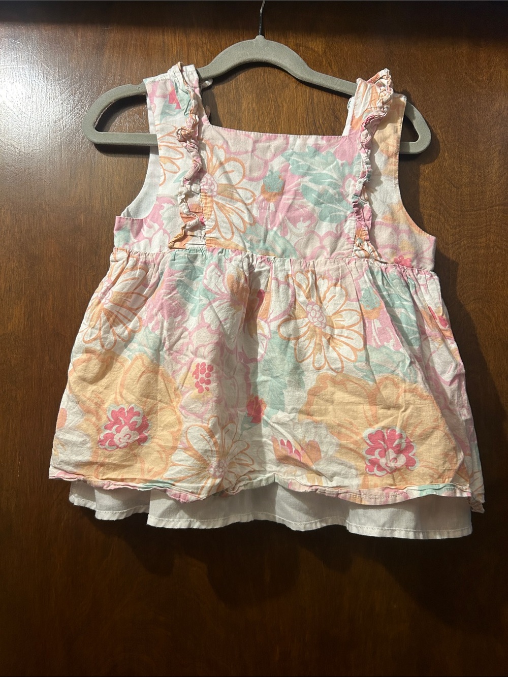 Cynthia Rowley Pastel Floral Ruffle Tank - Pink, Peach, Mint